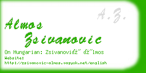 almos zsivanovic business card